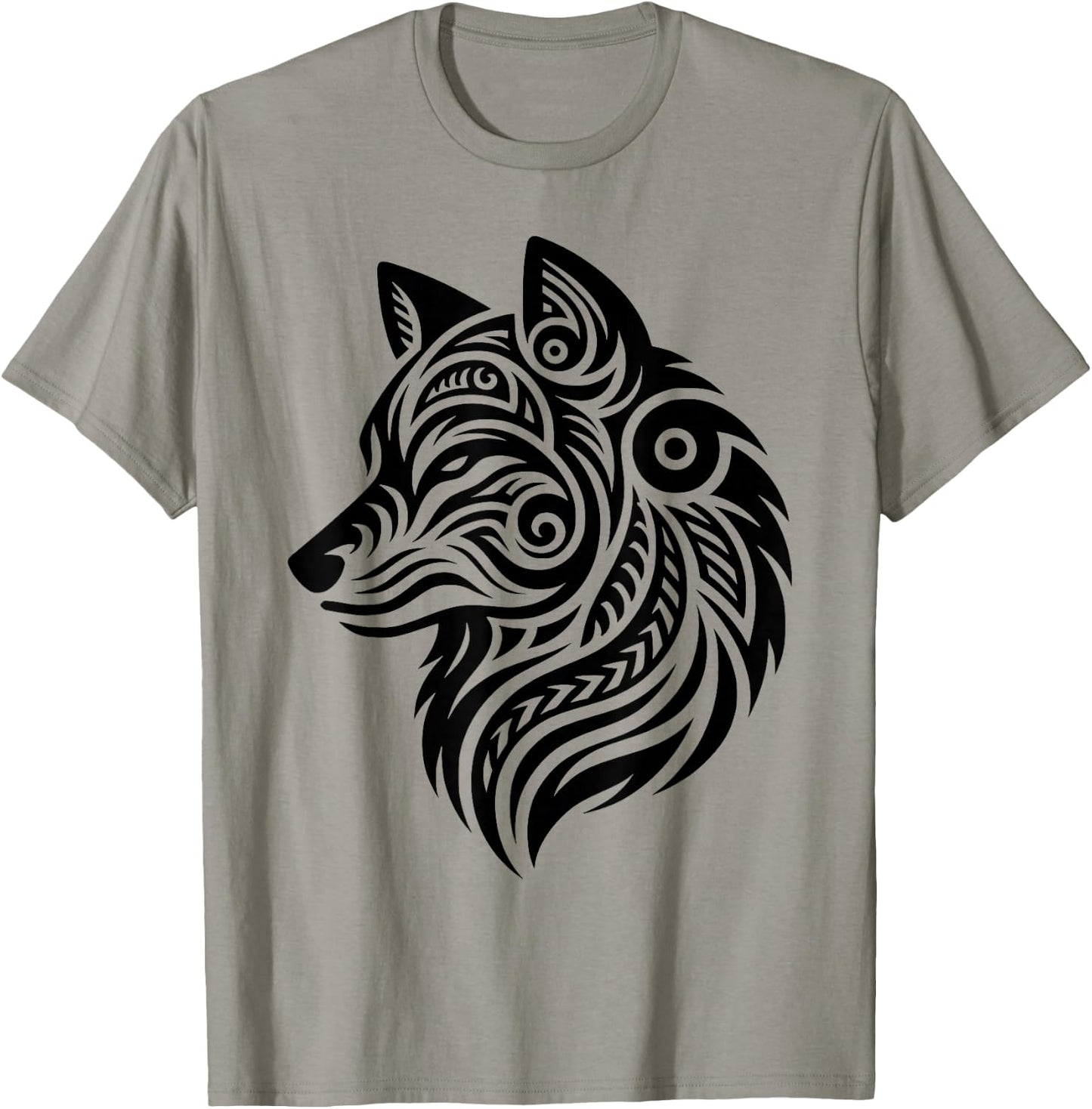 Polynesian Tribal Wolf Maori Wolf Pattern , grey, S T-Shirt - T-Shirt | Sand