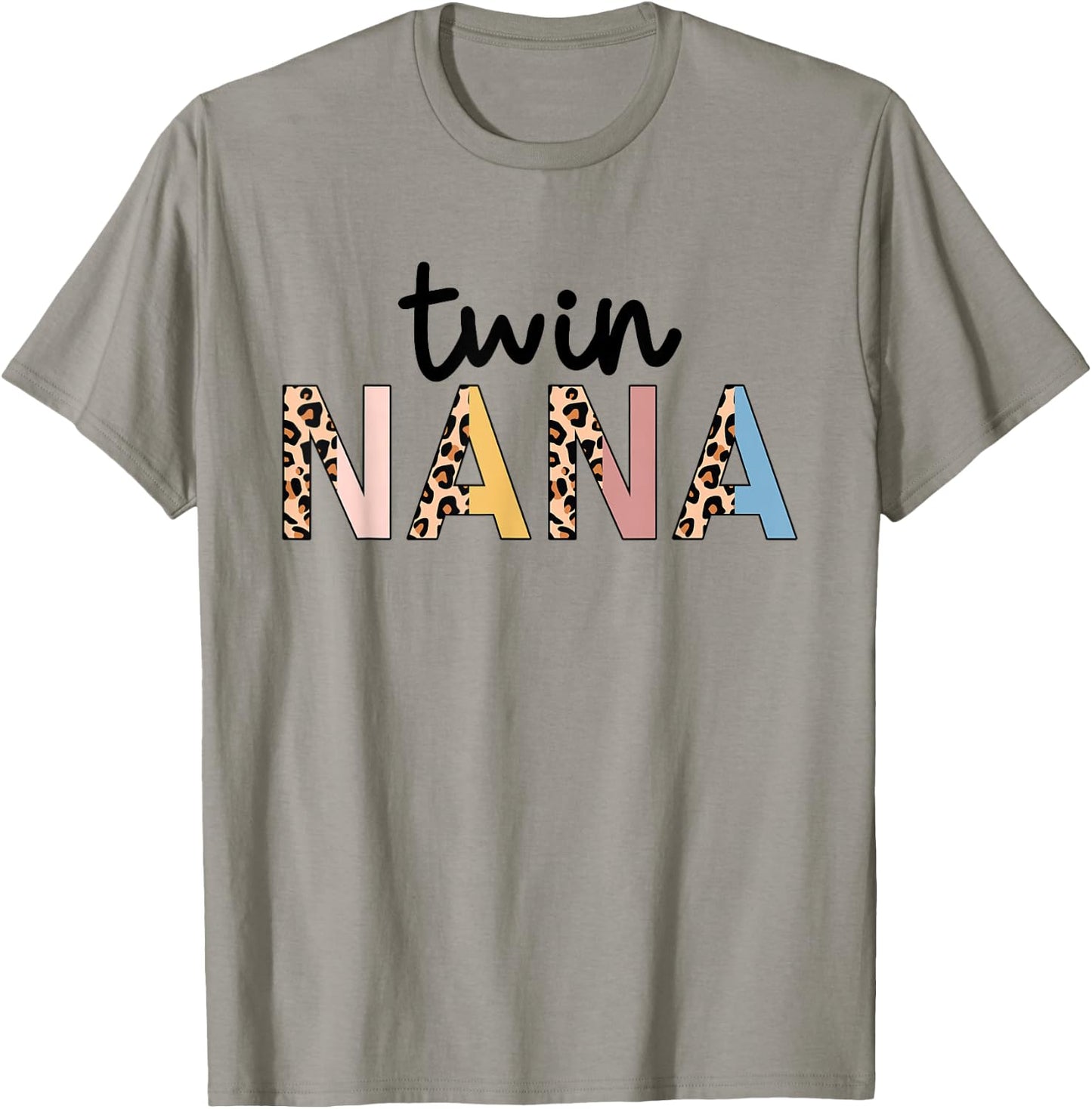 Twin Nana Leopard Grandma Nana Of Twins T-Shirt - T-Shirt | Sand