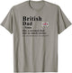 British Dad Definition Funny UK Flag Father T-Shirt - T-Shirt | Sand