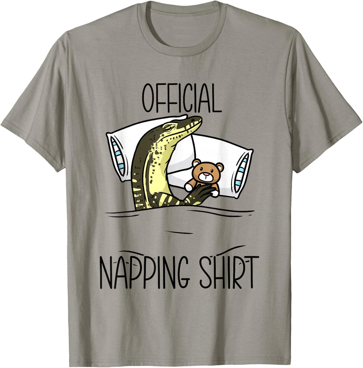 Sleeping Asian Water Monitor Lizard Reptile Napping T-Shirt - T-Shirt | Sand