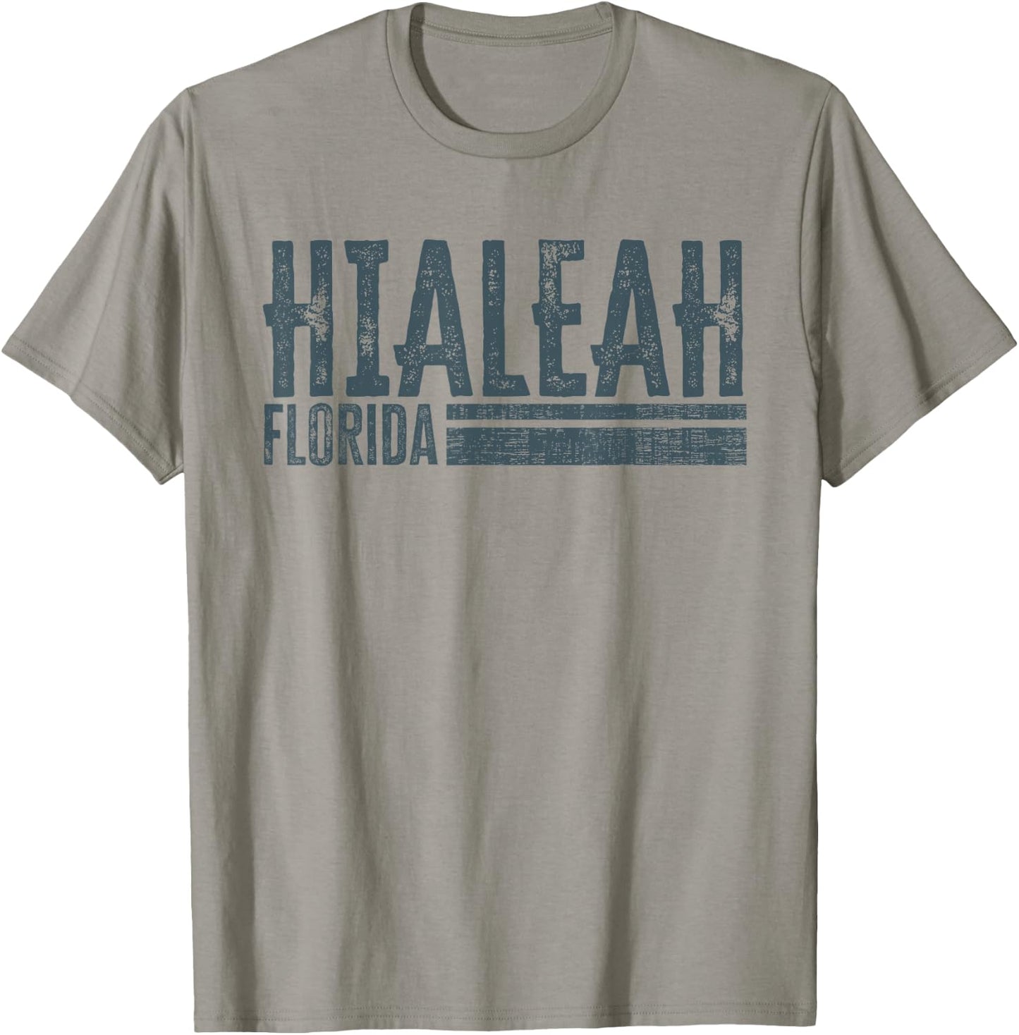 Hialeah Vintage Florida Design Retro Distressed T-Shirt - T-Shirt | Sand