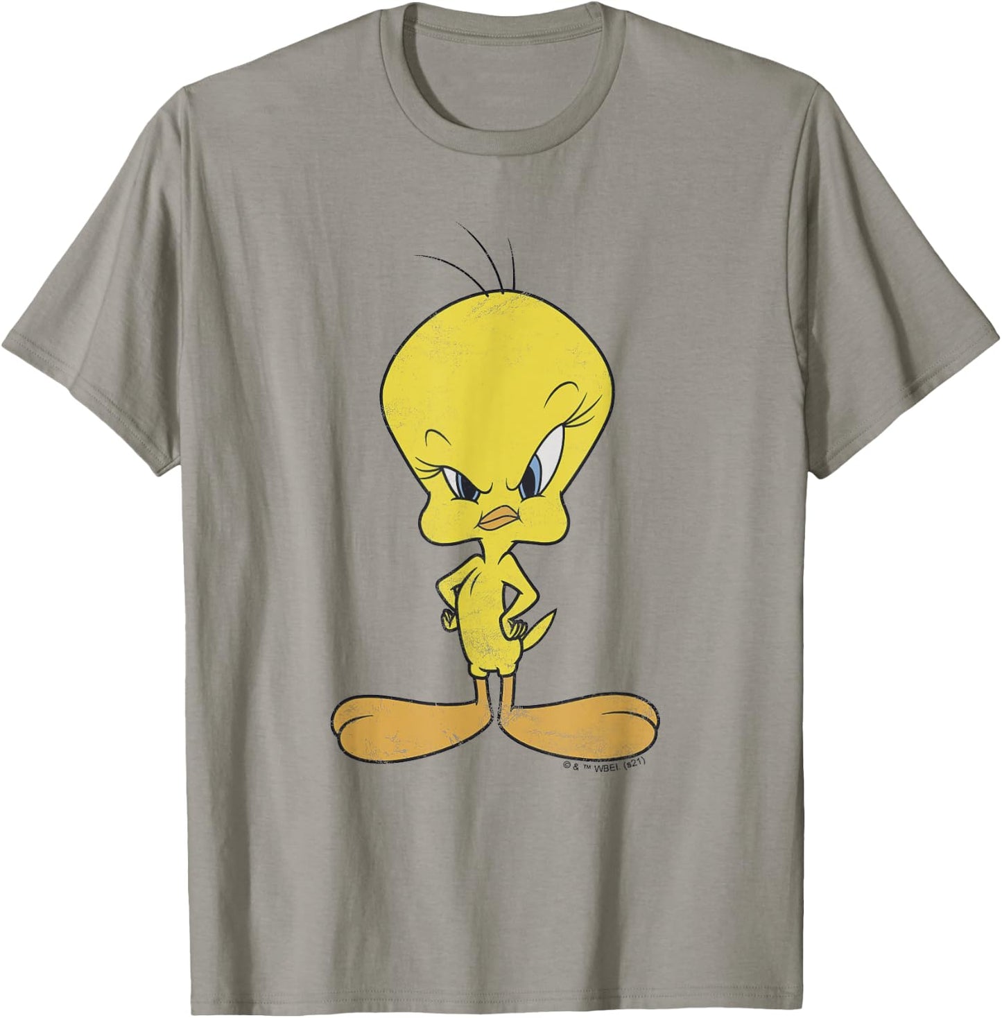 Looney Tunes Tweety Bird Distressed Glare Profile T-Shirt - T-Shirt | Sand