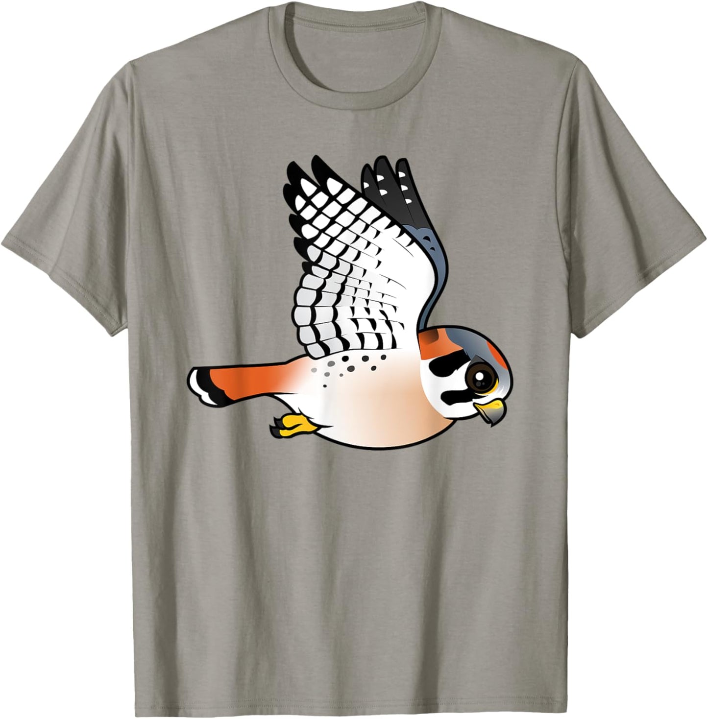 Cute Cartoon Flying Kestrel Falcon | Bird of Prey Raptor T-Shirt - T-Shirt | Sand