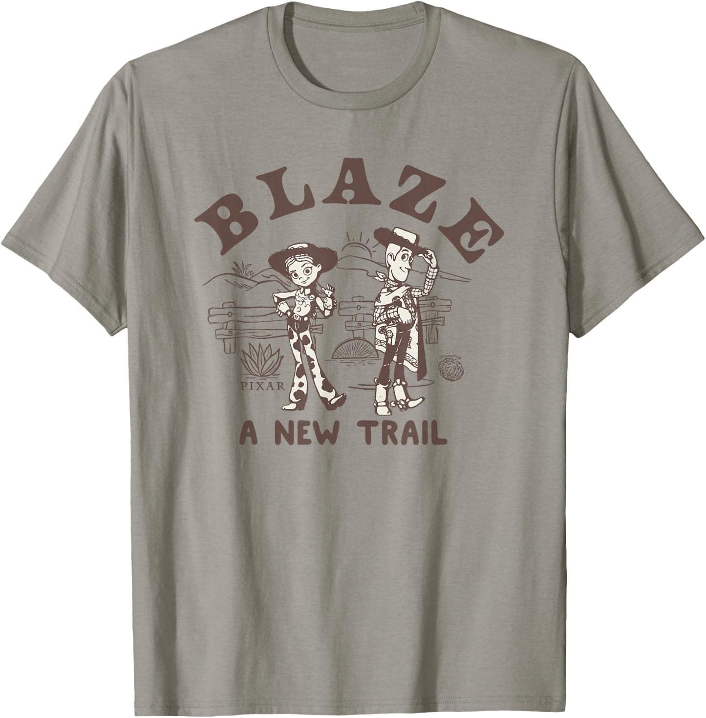Disney Pixar Toy Story 5 Blaze New Trail Woody Jessie T-Shirt - T-Shirt | Sand