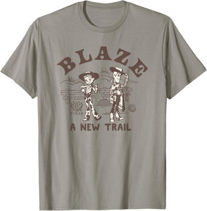 Disney Pixar Toy Story 5 Blaze New Trail Woody Jessie T-Shirt - T-Shirt | Sand