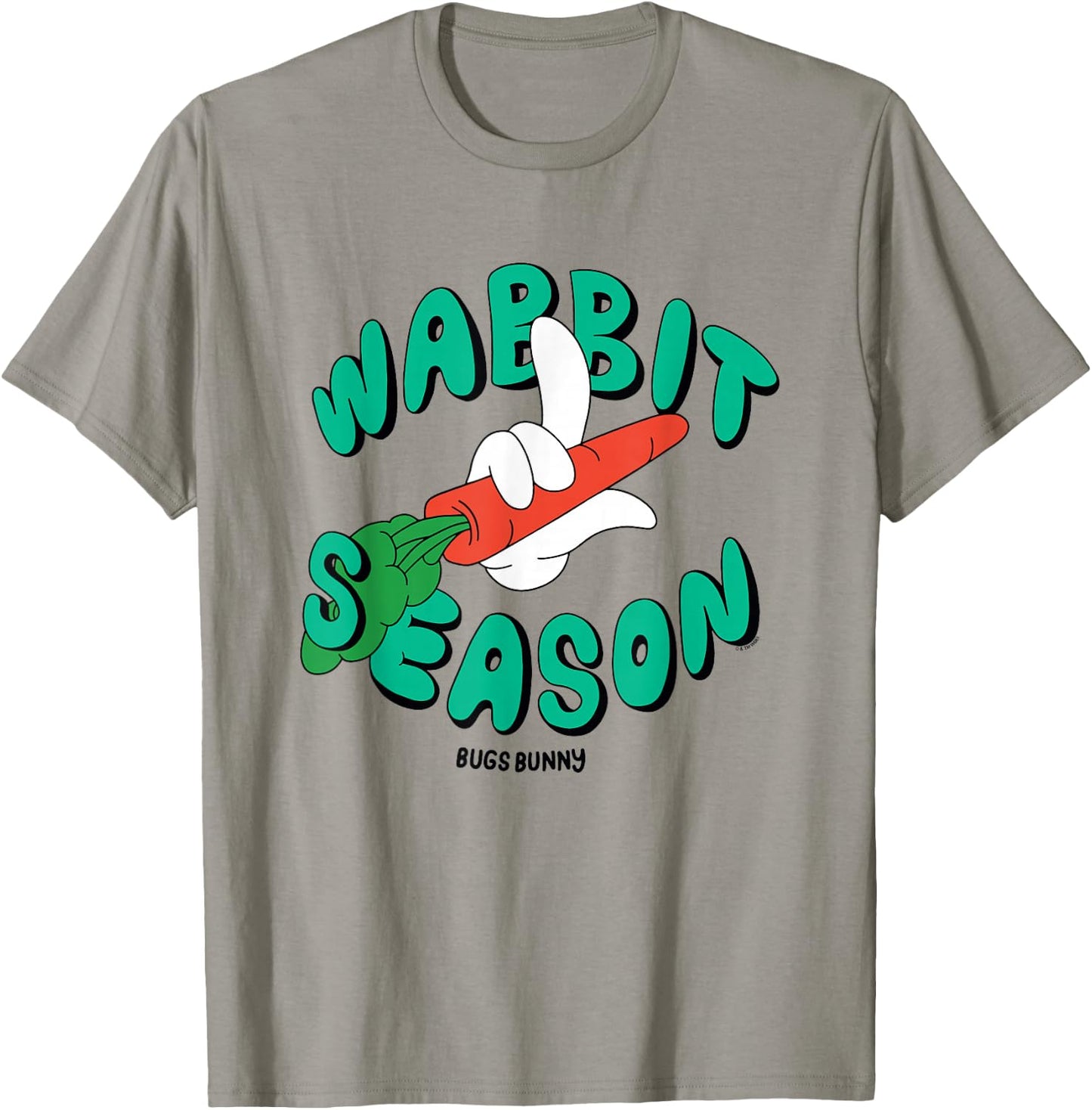 Looney Tunes Wabbit Season Bugs Bunny Carrot Logo T-Shirt - T-Shirt | Sand