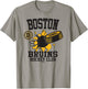 Boston Bruins Hockey Puck Burst White Officially Licensed T-Shirt - T-Shirt | Sand