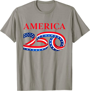 250 America US Birthday 4th of July 2026 250th Anniversary T-Shirt - T-Shirt | Sand