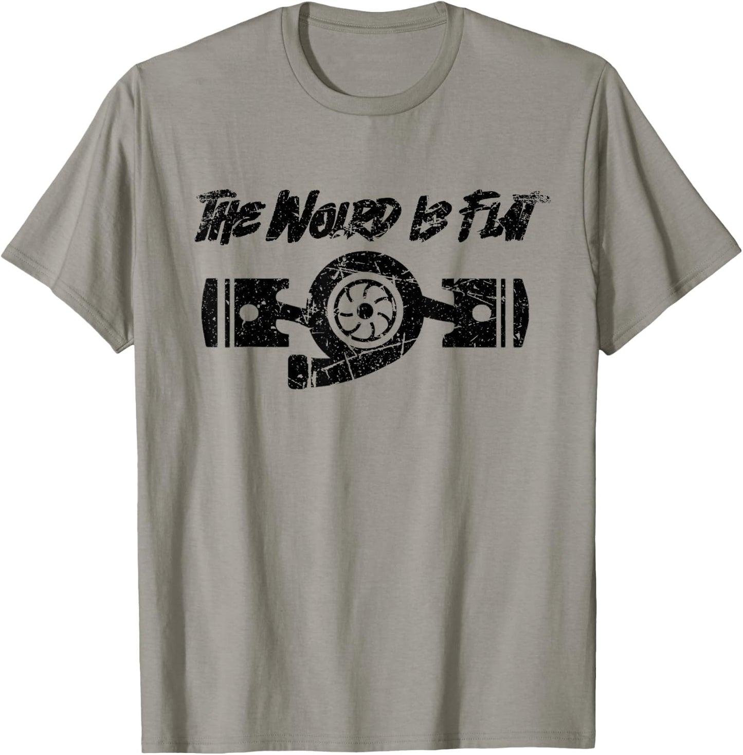 The World Is Flat - Flat Four Boxer Engine JDM Racecar T-Shirt - T-Shirt | Sand
