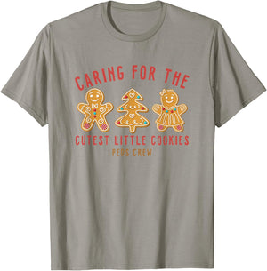 Caring For The Cutest Little Cookies Peds Crew Christmas T-Shirt - T-Shirt | Sand