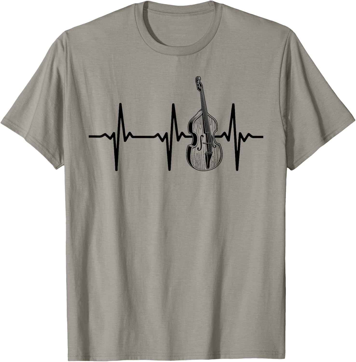 Kontrabass Herzschlag Kontrabass Herzschlag T-Shirt - T-Shirt | Sand