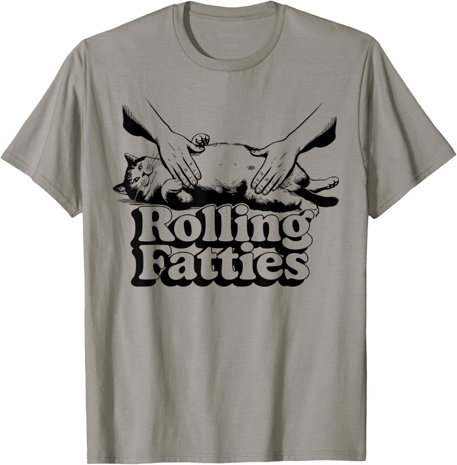 Rolling Fatties cat funny cute cat lover Kitten Owner retro T-Shirt - T-Shirt | Sand