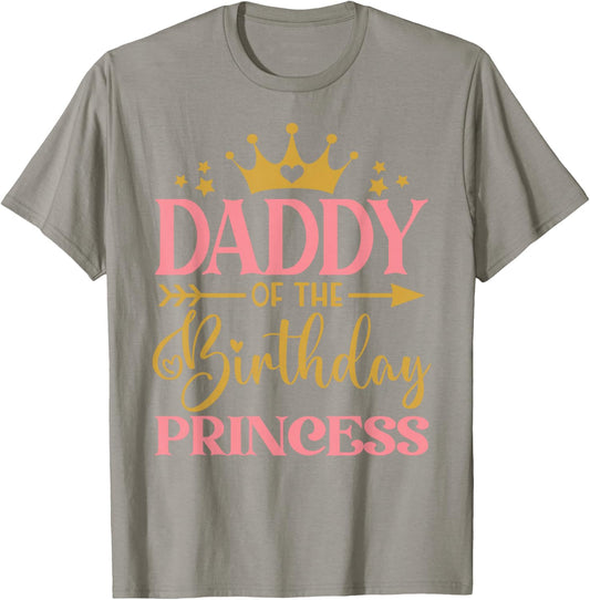 Daddy of The Birthday for Girl - 1st Birthday Princess Girls , White T-Shirt - T-Shirt | Sand
