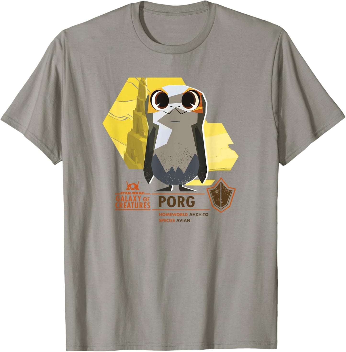 Star Wars Galaxy Of Creatures Porg Poster T-Shirt - T-Shirt | Sand
