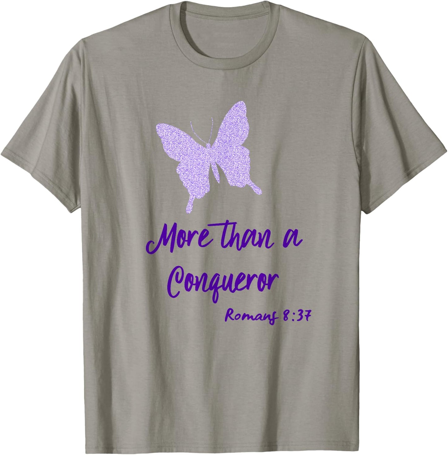 More Than a Conqueror Butterfly T-Shirt - T-Shirt | Sand