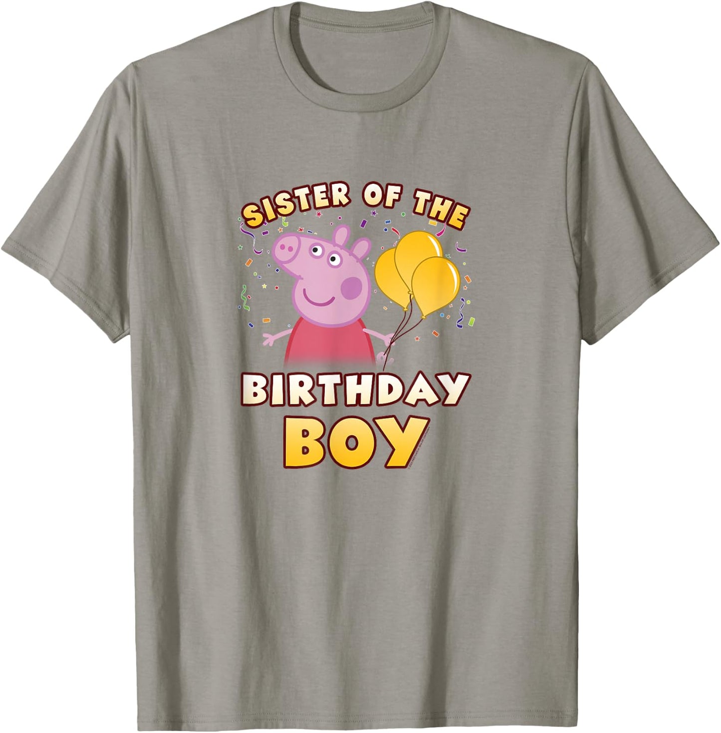 Peppa Pig Sister Of The Birthday Boy Holiday Confetti Logo T-Shirt - T-Shirt | Sand