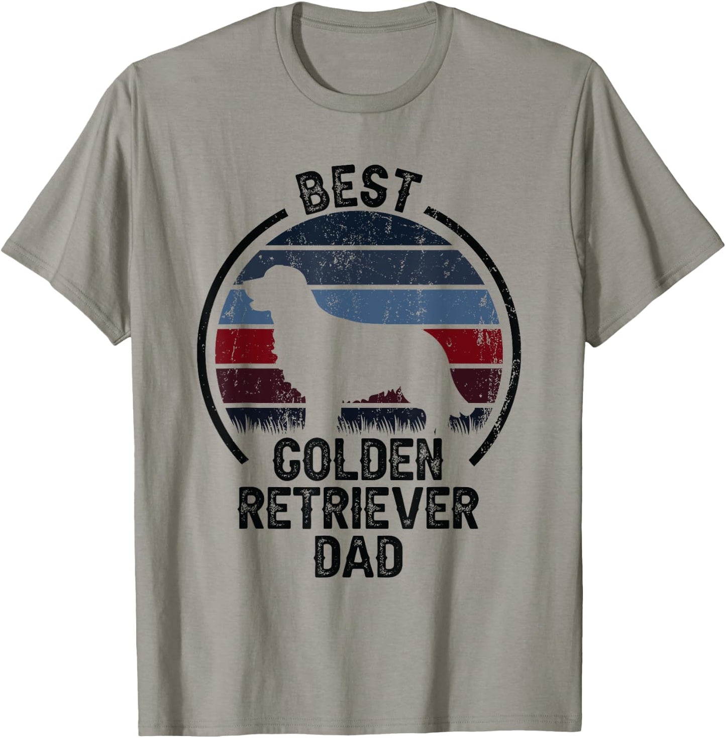 Best Dog Father Dad - Vintage Golden Retriever T-Shirt - T-Shirt | Sand