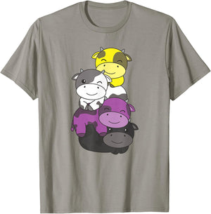 Nonbinary Flag Pride Month Lgbtq Nonbinary Cow T-Shirt - T-Shirt | Sand