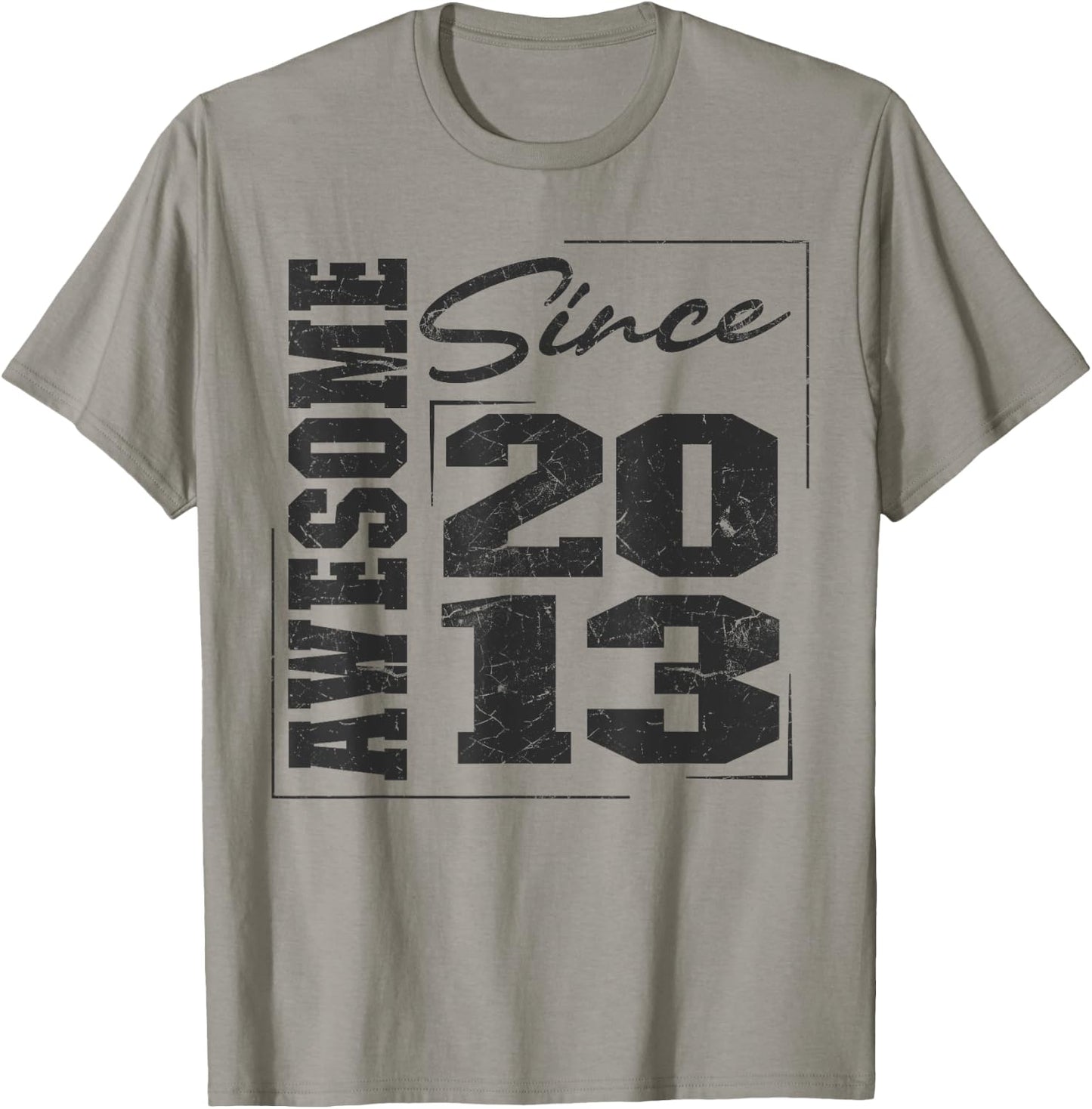 Born In 2013, Vintage Varsity Awesome Since 2013 Birthday T-Shirt - T-Shirt | Sand