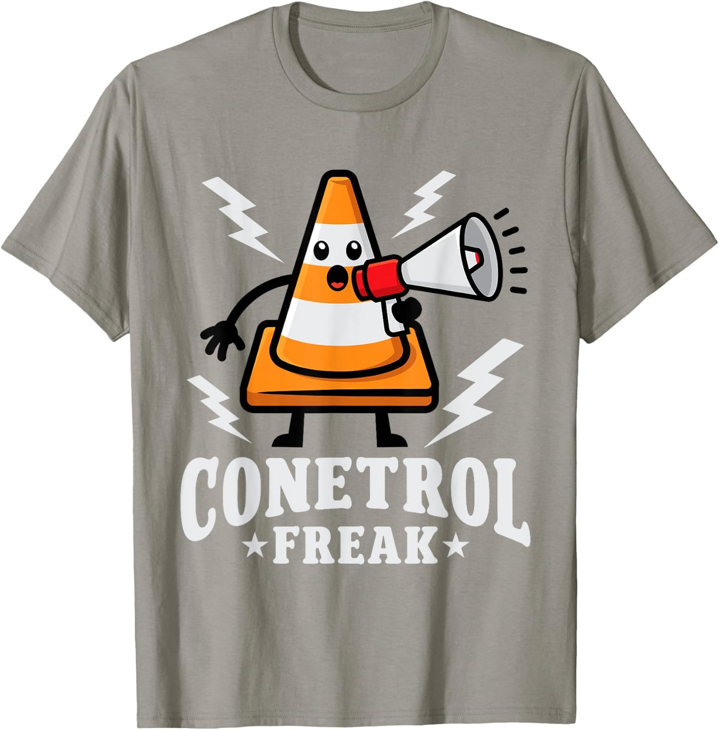 Funny Halloween Traffic Cone Conetrol Freak Highway Cones T-Shirt - T-Shirt | Sand
