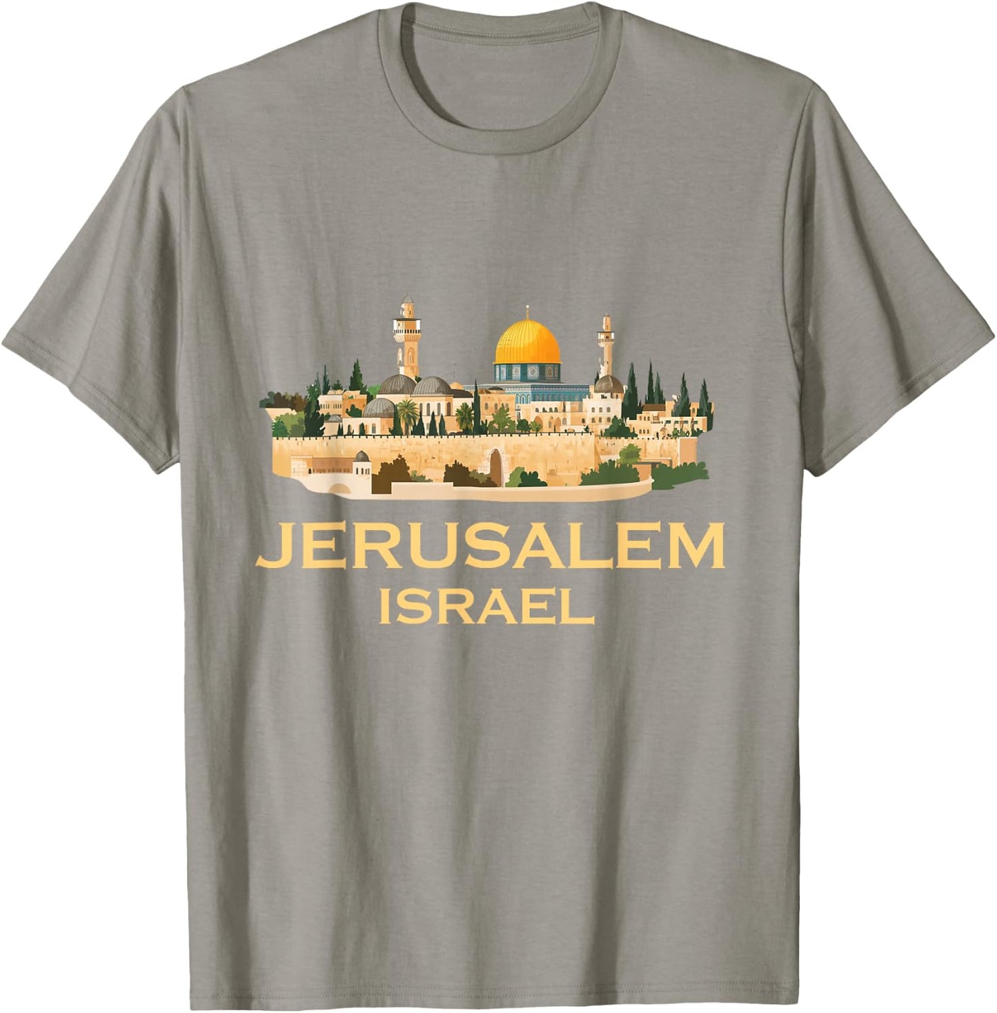 Jerusalem Souvenir Israel Skyline Jewish Israeli Women Men T-Shirt - T-Shirt | Sand