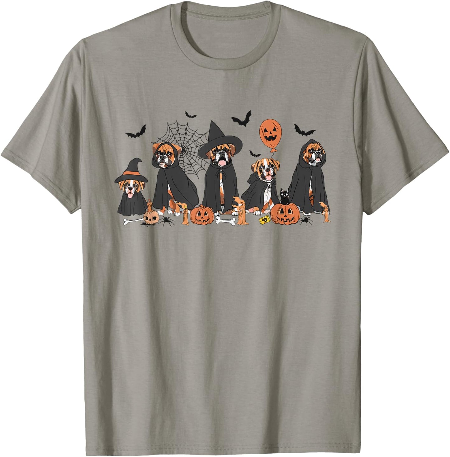 Five Witch Boxer Dog Halloween Boxer Dog Spooky Season Women T-Shirt - T-Shirt | Sand