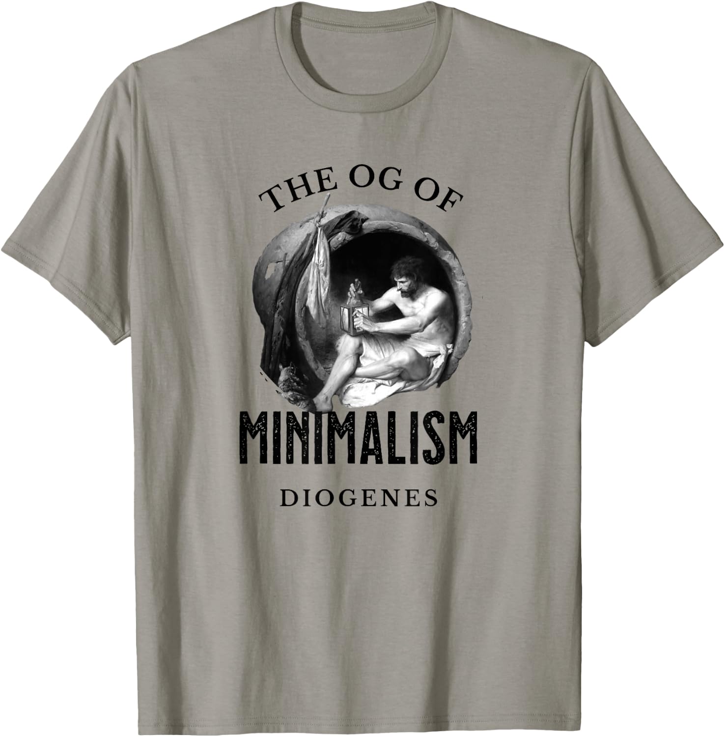 Diogenes, OG of Minimalism, retro philosophy T-Shirt - T-Shirt | Sand