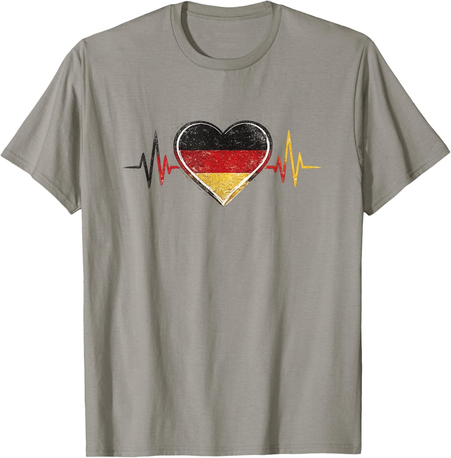 Deutschland Herzschlag Herz Flagge T-Shirt - T-Shirt | Sand