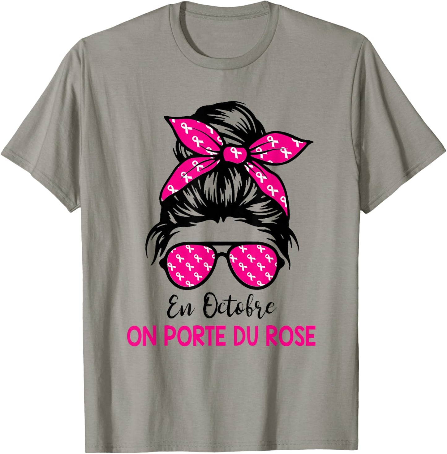 Breast Cancer October Pink Ribbon Woman In October On Wear , white, S T-Shirt - T-Shirt | Sand