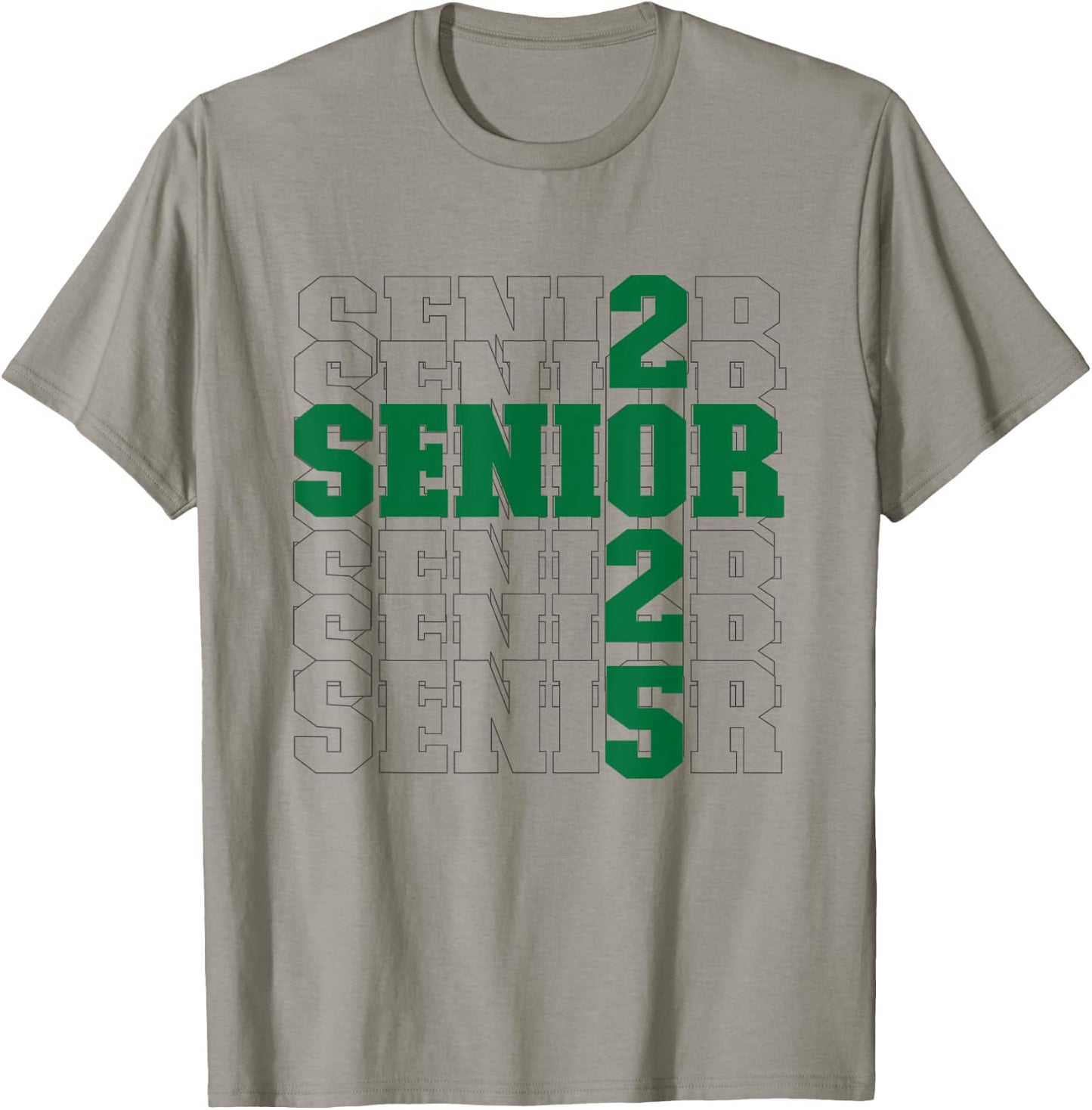 Back to School, Officially a Senior, Green, Senior 2025 T-Shirt - T-Shirt | Sand