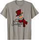 Merry Christmas Snowman Black And Red Buffalo Plaid T-Shirt - T-Shirt | Sand