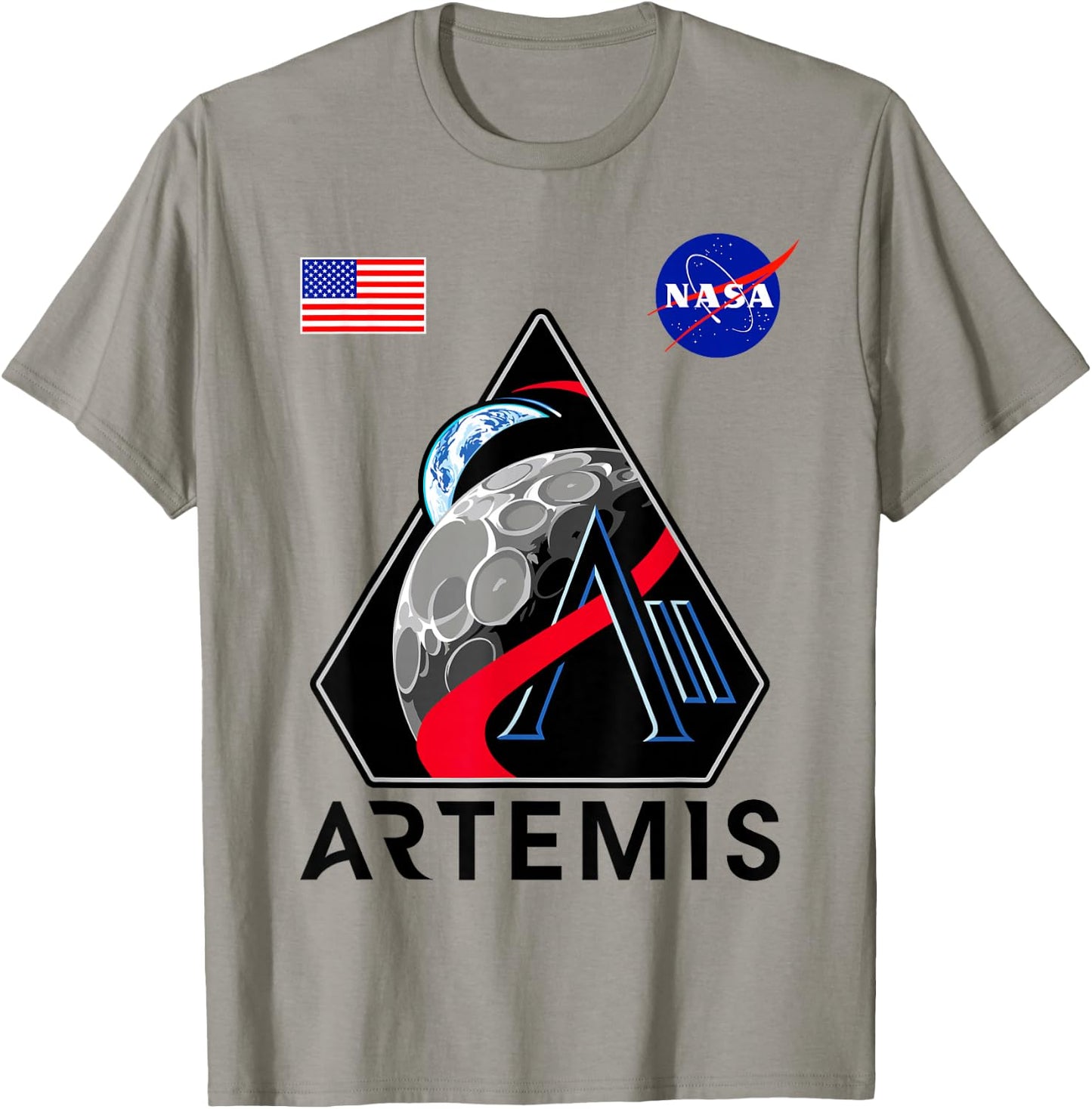 NASA Artemis II Mission Patch Commemorative Meatball Logo T-Shirt - T-Shirt | Sand