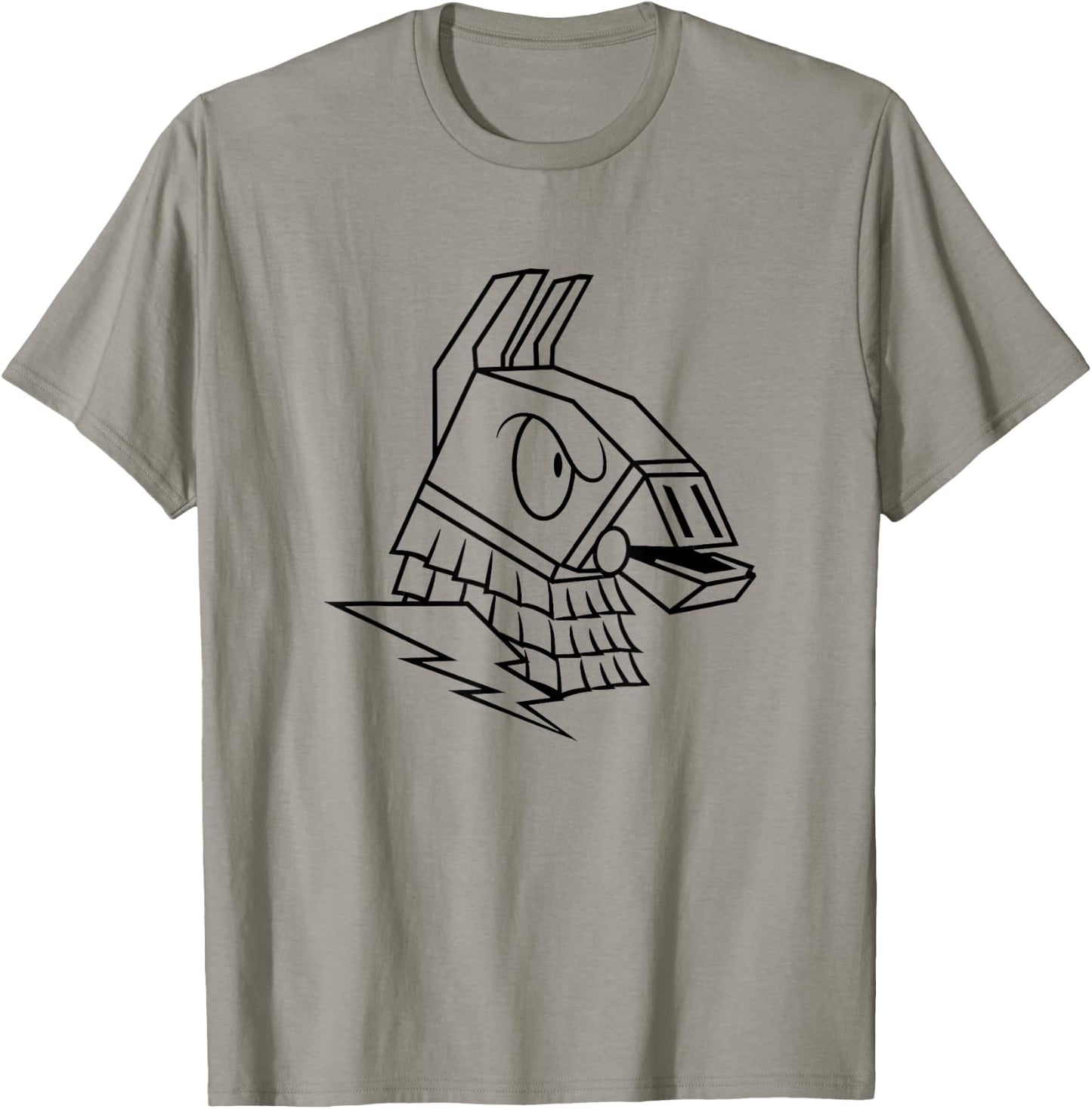 Fortnite Angry Llama Big Face Outline Art Chest Portrait T-Shirt - T-Shirt | Sand
