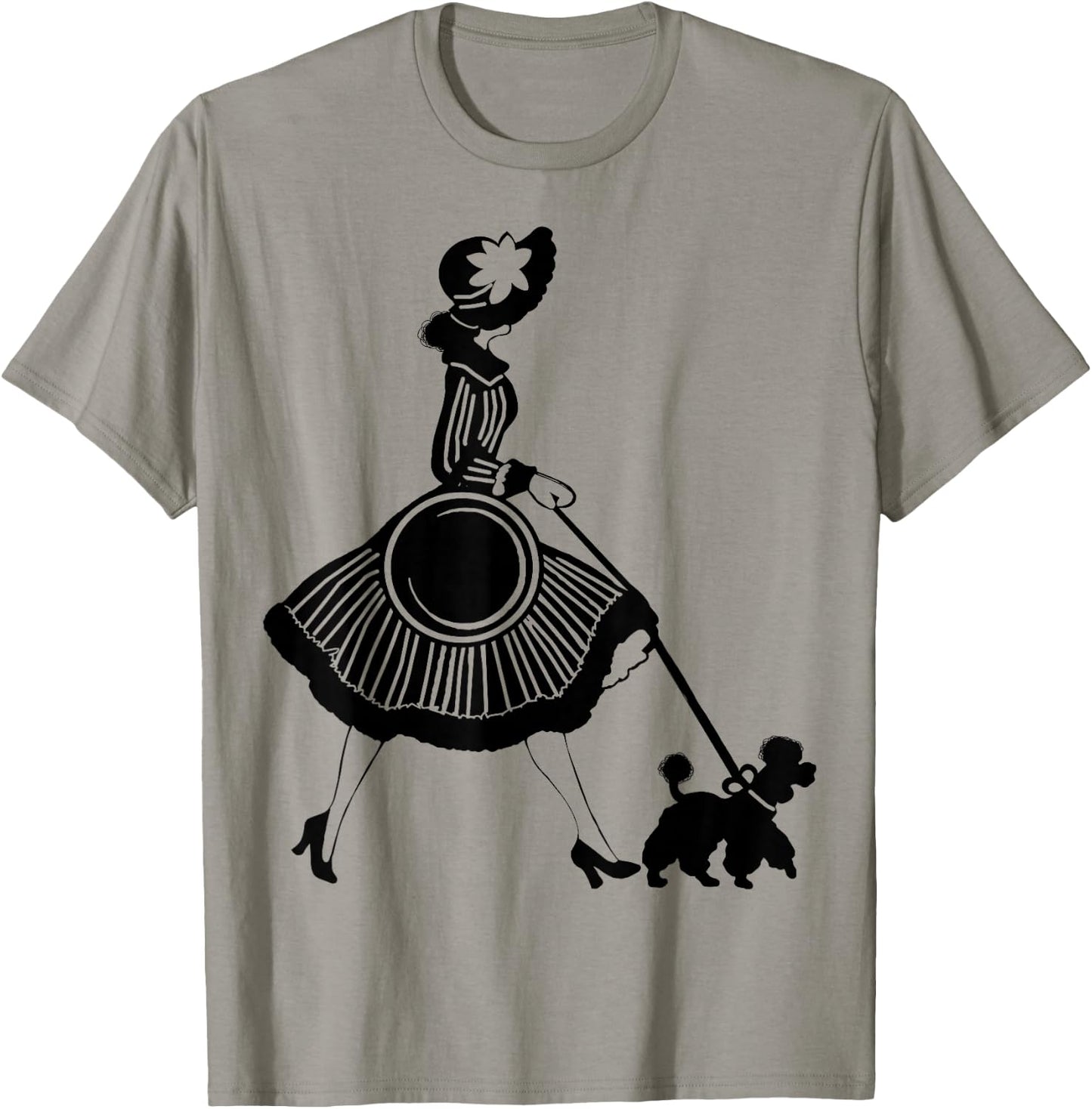 Poodle Dog Walker T-Shirt - T-Shirt | Sand