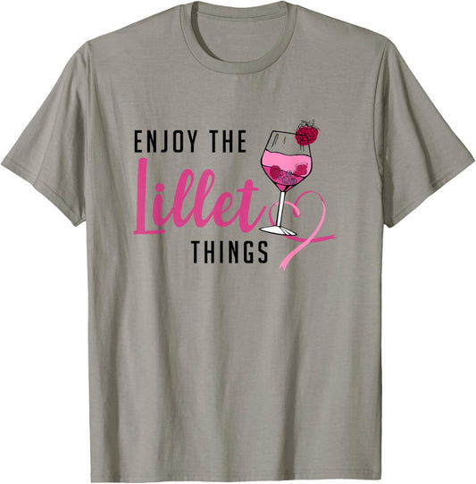 Enjoy The Lillet Things Fruits Cocktail Summer Alcohol , gray T-Shirt - T-Shirt | Sand