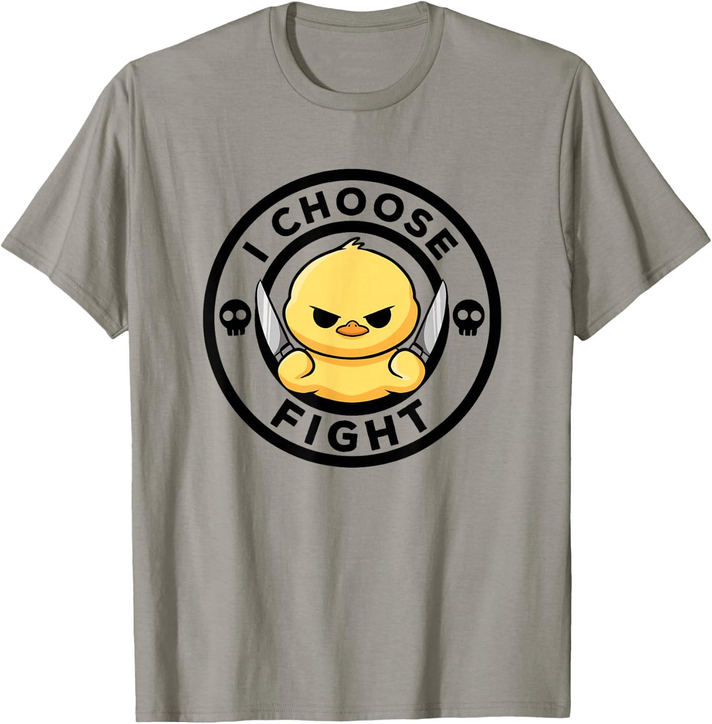 I Choose Fight Today Cute Duck Irony and Sarcasm Funny Duck T-Shirt - T-Shirt | Sand