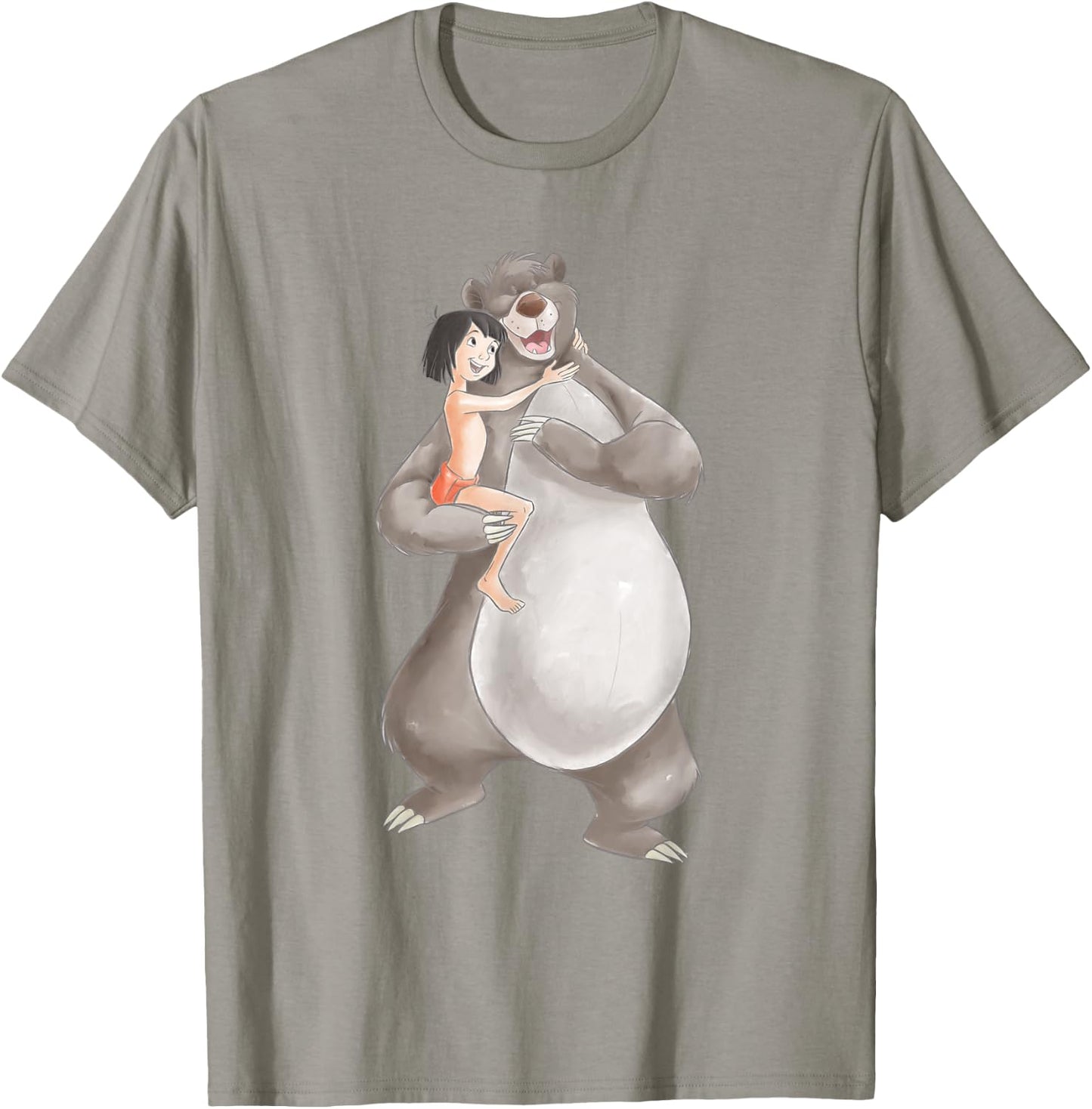 Jungle Book Watercolour Balu And Maugli , white, S T-Shirt - T-Shirt | Sand