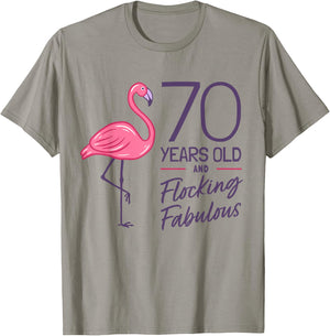 Flamingo Milestone 70 Years Flamingo 70th Birthday T-Shirt - T-Shirt | Sand