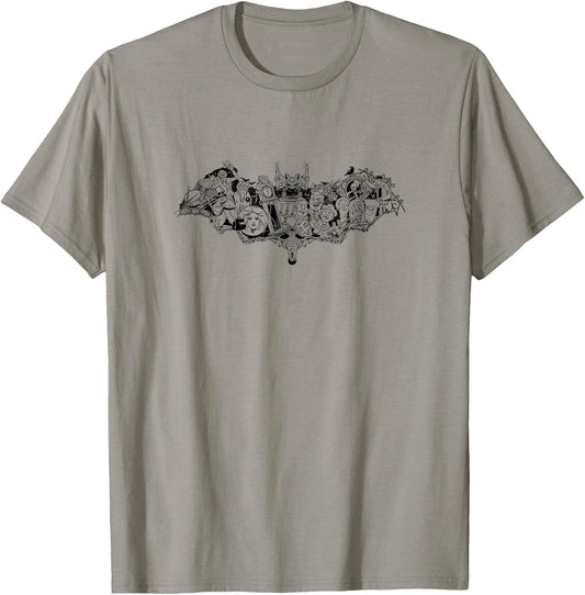 The Haunted Mansion Iconic Characters Mashup Bat Silhouette T-Shirt - T-Shirt | Sand