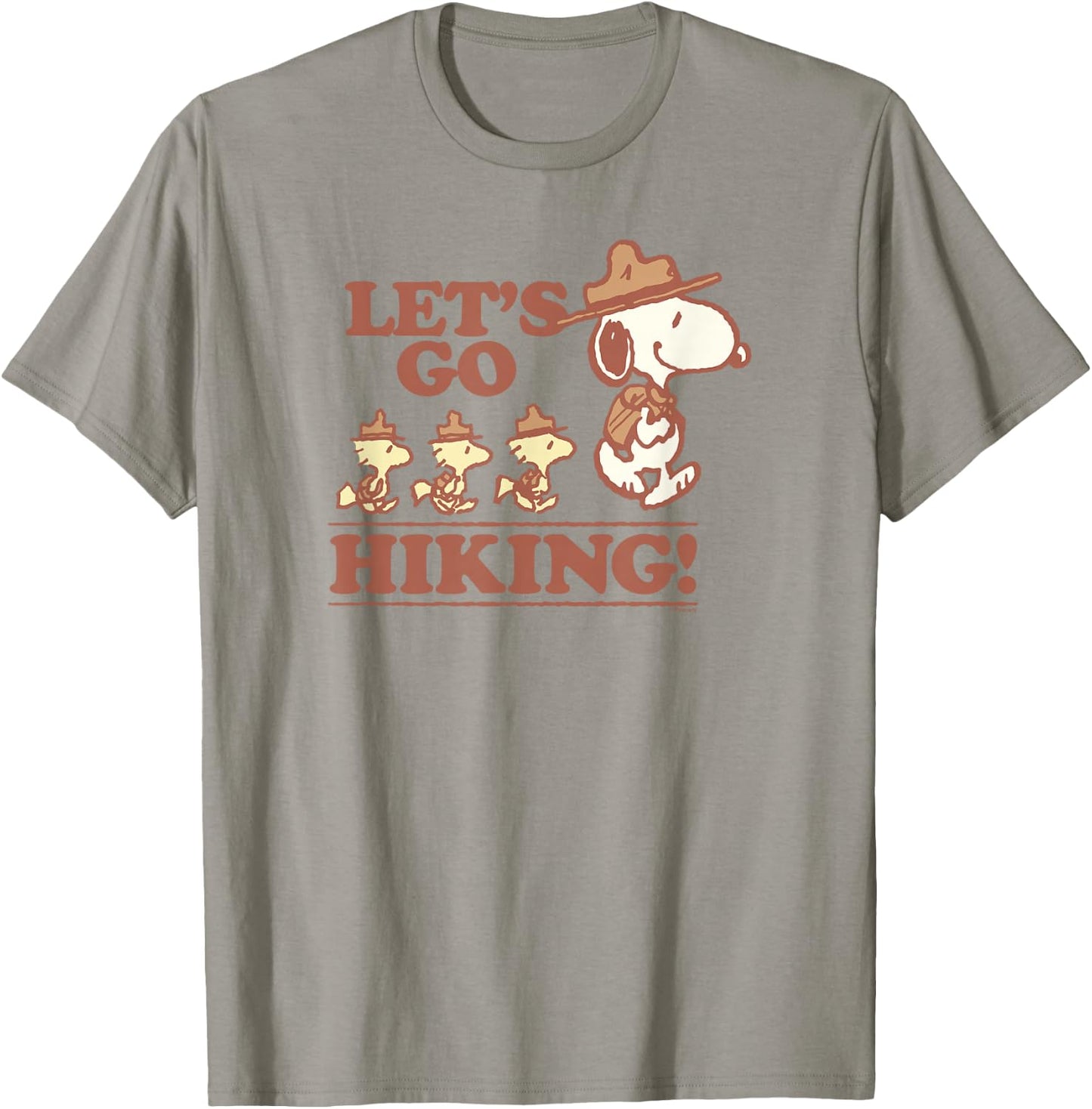 Snoopy & Woodstock - Beagle Scout - Lets Go Hiking T-Shirt - T-Shirt | Sand