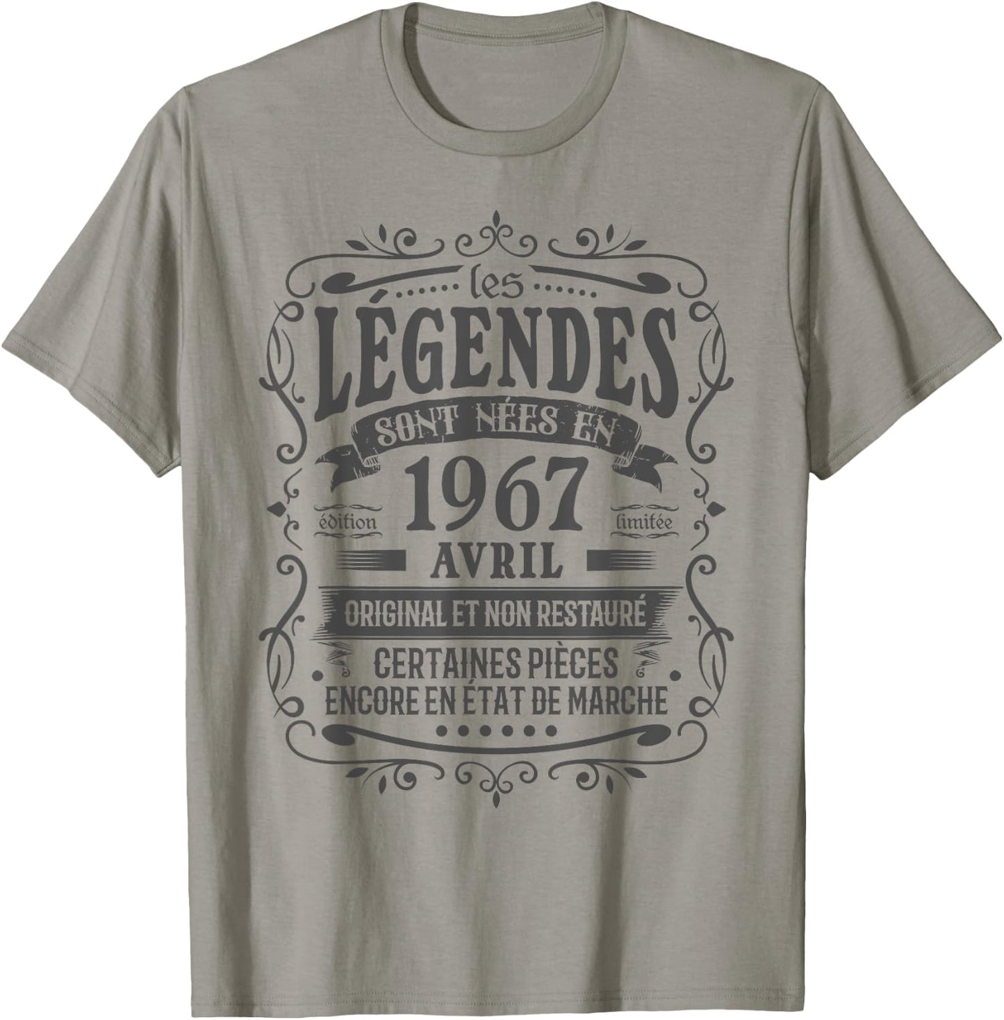 Avril 1967 Anniversaire 58 ans Homme Né En Avril 1967 Humour T-Shirt - T-Shirt | Sand