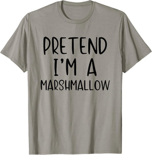 Pretend A Marshmallow Costume Halloween Simple Marsh-Mallow T-Shirt - T-Shirt | Sand