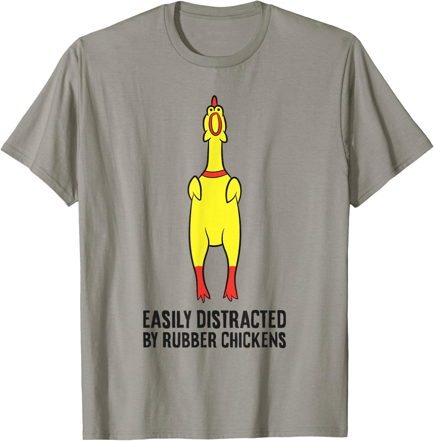 Rubber Chicken Lover Easily Distracted By Rubber Chickens T-Shirt - T-Shirt | Sand