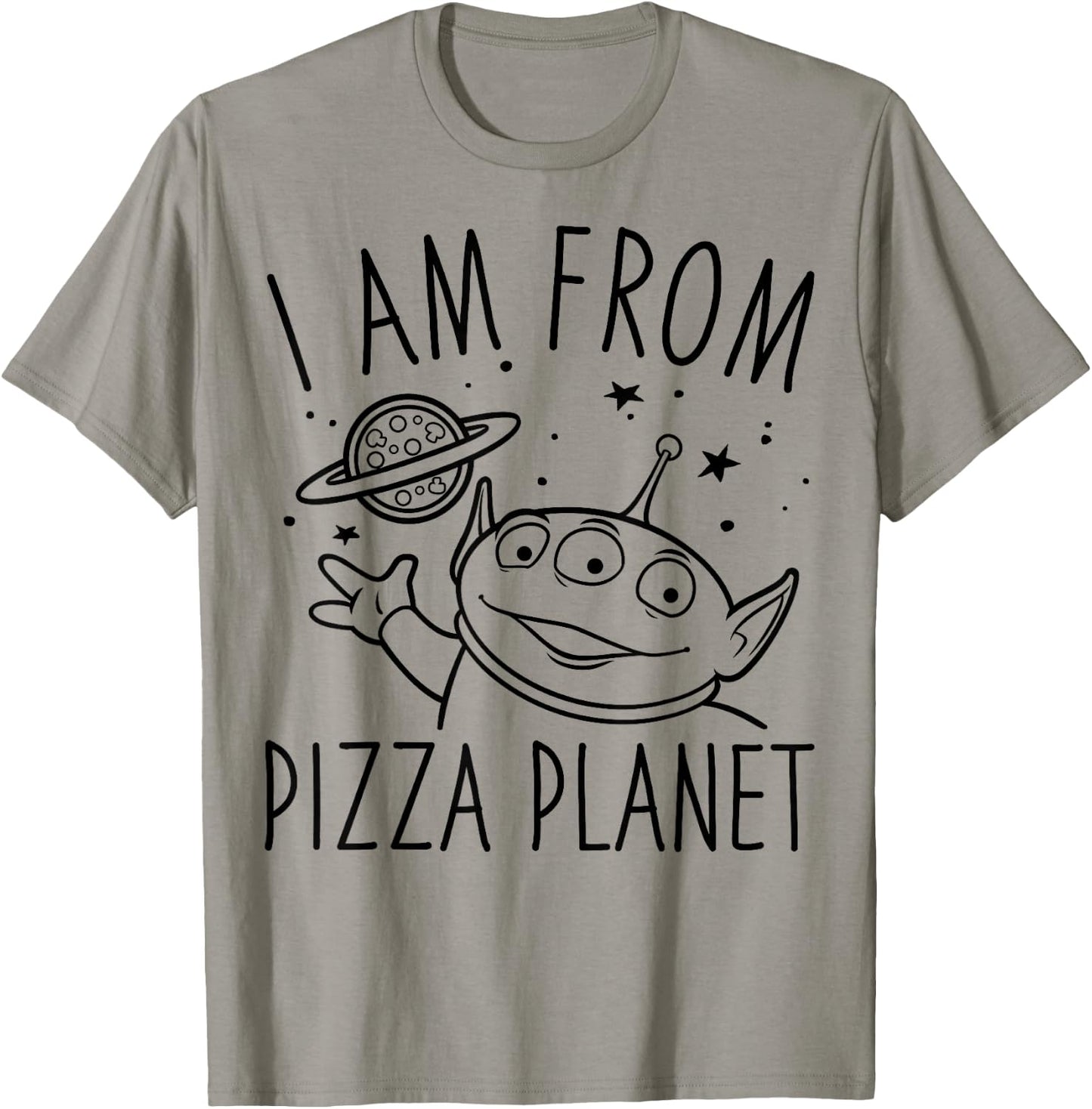 Disney Pixar Toy Story Alien I Am From Pizza Planet Line Art T-Shirt - T-Shirt | Sand
