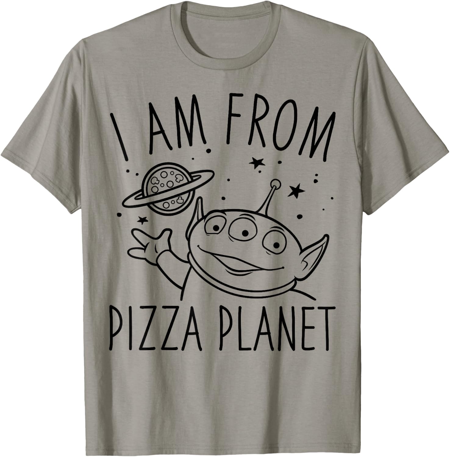 Disney Pixar Toy Story Alien I Am From Pizza Planet Line Art T-Shirt - T-Shirt | Sand