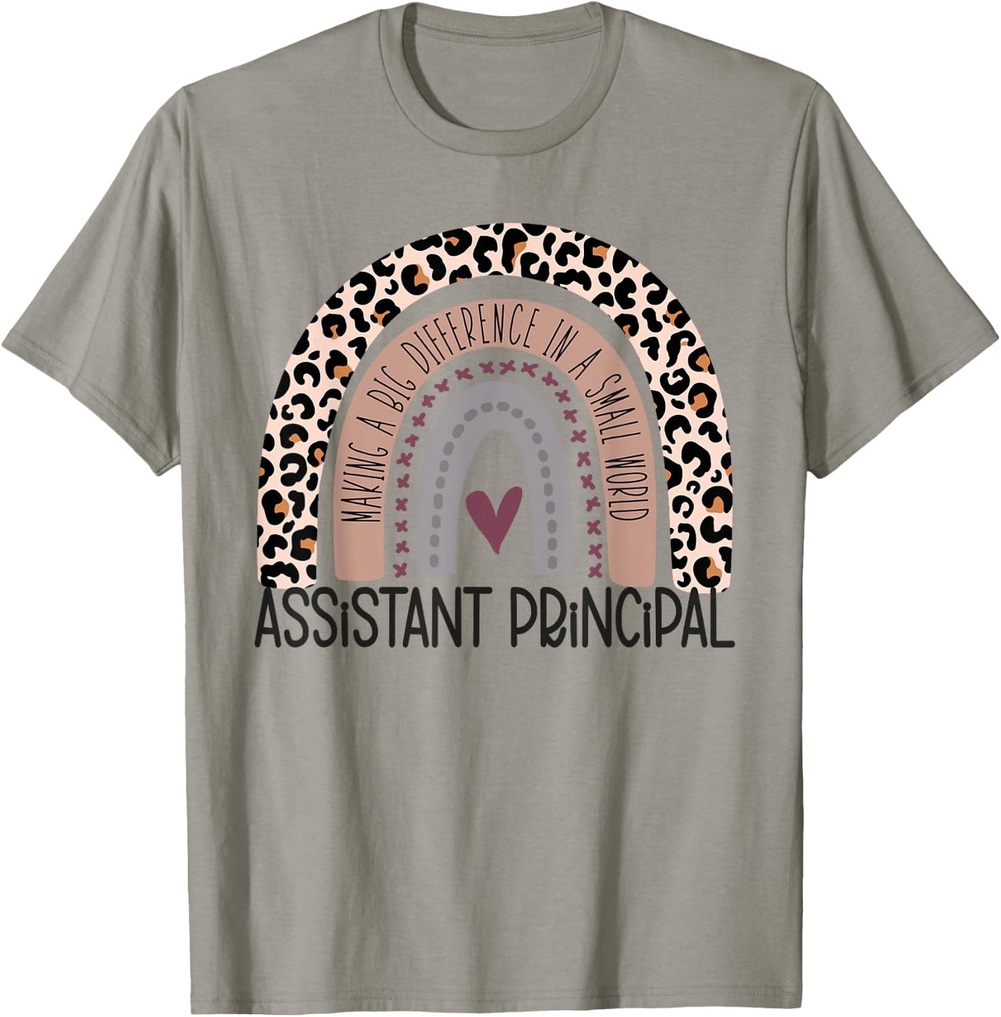 Assistant Principal Appreciation Leopard Print Rainbow T-Shirt - T-Shirt | Sand