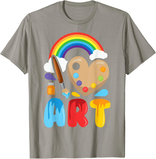 Paint Palettes for Art Teacher Acrylic Painting , White, S T-Shirt - T-Shirt | Sand