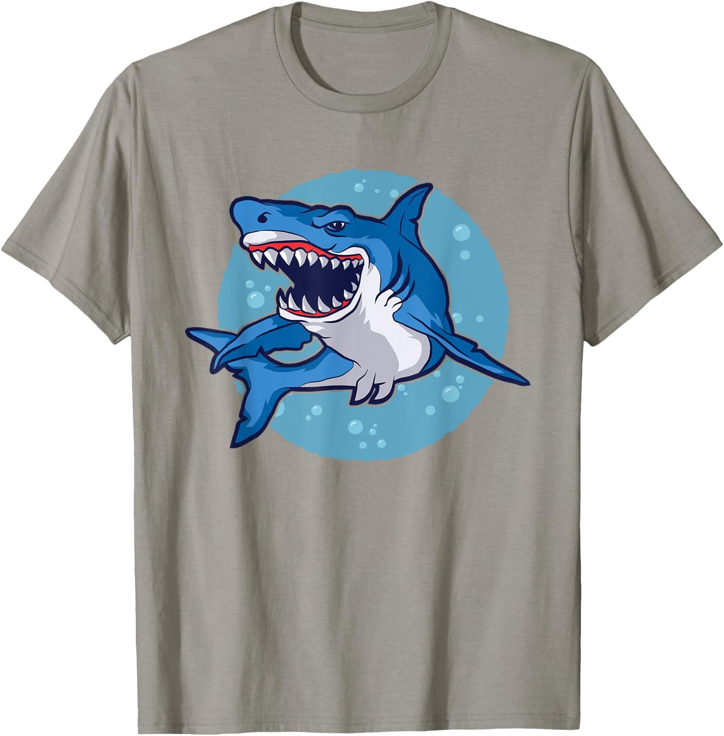 Lustiges Hai Design im Comic Style mit weißem Hai T-Shirt - T-Shirt | Sand