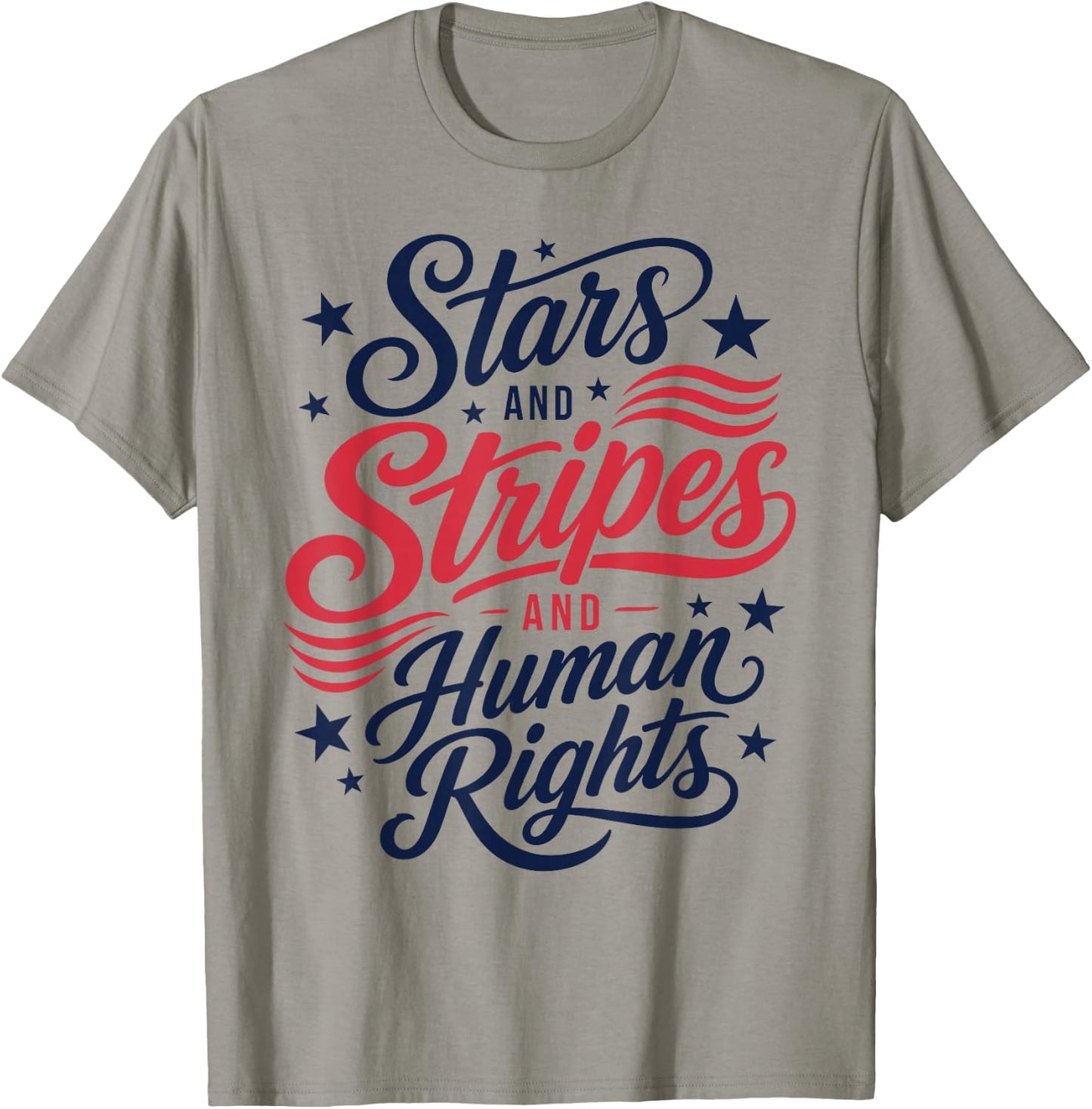 Stars Stripes & Human Rights 4th of July Equal Rights T-Shirt - T-Shirt | Sand
