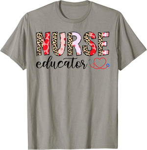Nurse Educator Leopard T-Shirt - T-Shirt | Sand